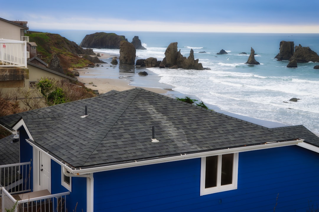業者が住宅の雨漏り箇所を詳しく調査している場面