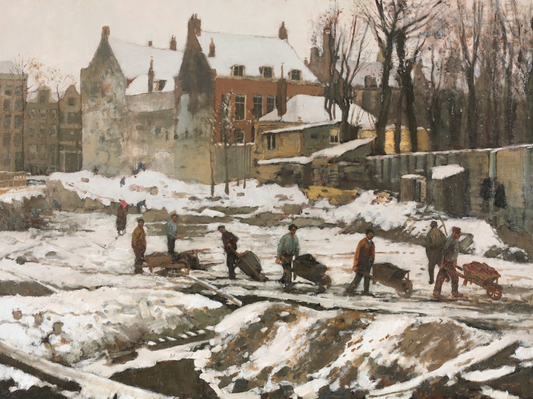 湿度計と温度計を使用して施工条件をチェックする塗装技術者